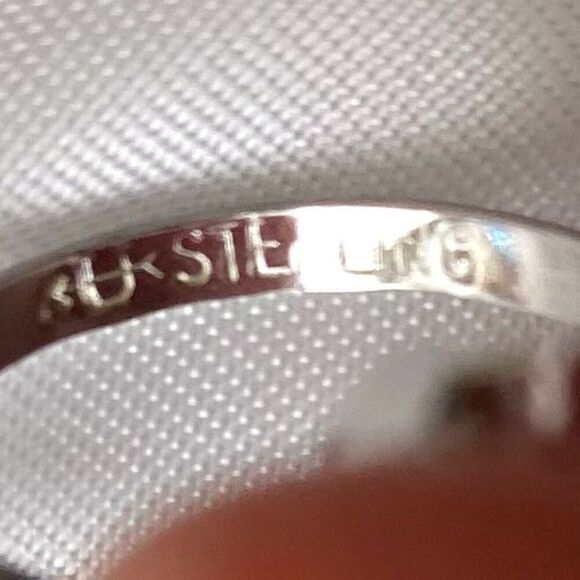 SS# Double Round  Sz.6  Simulated Diamond & Sterling 925 Silver Ring - Picture 8 of 9